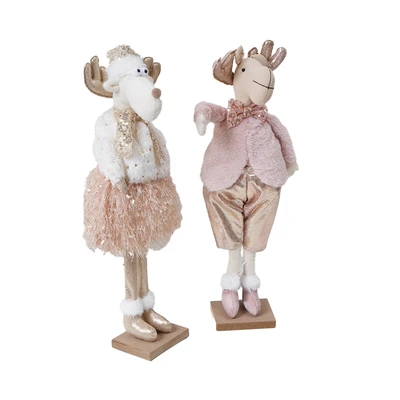 Gambar Noelle Miniatur Dekorasi Natal Christmas Standing Deer Random