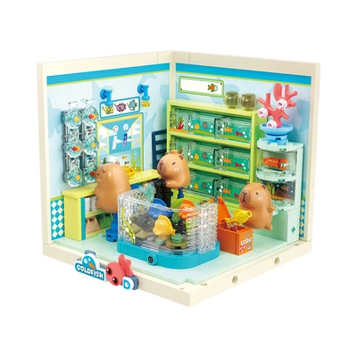 Gambar Jaki Mini Super Town Set Miniatur Capybara Aquarium Shop - Mix