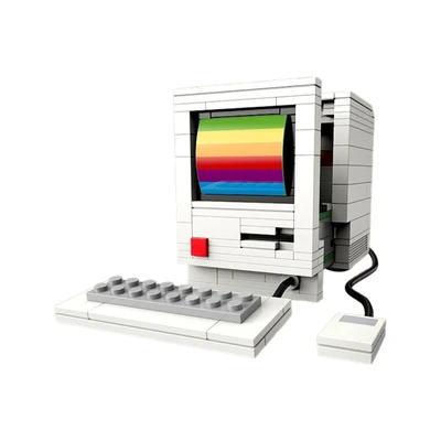 Gambar Jaki Set Miniatur Desktop Computer - Putih