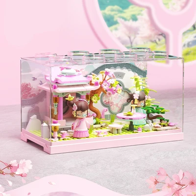 Gambar Jaki Set Miniatur Nanci Spring Breeze Peach Blossom Garden - Pink