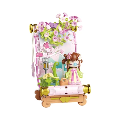 Gambar Jaki Set Miniatur Nanci Four Seasons Picture Scroll Spring - Pink