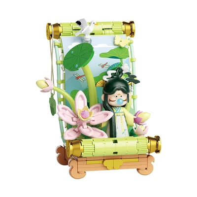 Gambar Jaki Set Miniatur Nanci Four Seasons Picture Scroll Summer - Hijau