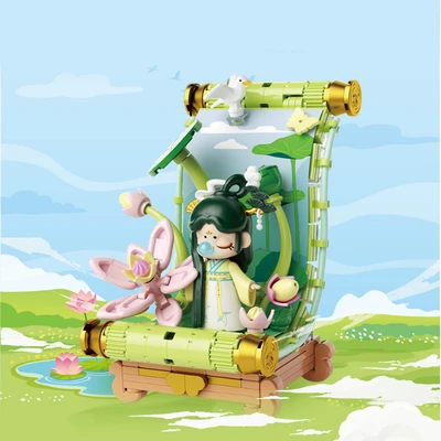 Gambar Jaki Set Miniatur Nanci Four Seasons Picture Scroll Summer - Hijau