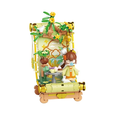 Gambar Jaki Set Miniatur Nanci Four Seasons Picture Scroll Autumn - Kuning