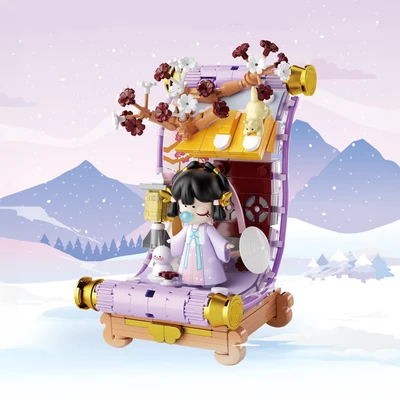 Gambar Jaki Set Miniatur Nanci Four Seasons Picture Scroll Winter - Ungu