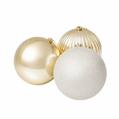 Gambar Noelle Bola Dekorasi Natal Christmas Gold 20 cm Random