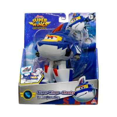 Gambar Alpha Group Superwings Robot Transforming Sharky - Biru/Putih