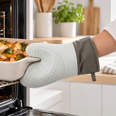 Gambar Culinart Sarung Tangan Oven Silikon - Abu-Abu