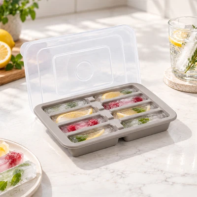 Gambar Culinart Cetakan Es Batu Silikon Stik 8 Slot - Abu-Abu