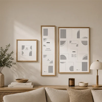 Gambar Informa Bingkai Foto Gallery Dinding MDF 16R - Cokelat Natural