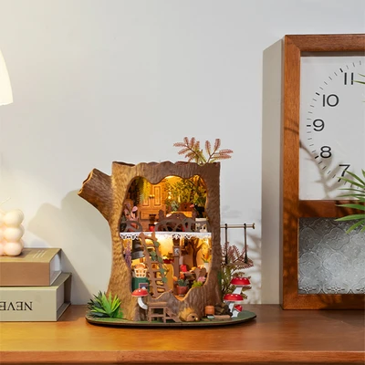 Gambar Rolife Miniatur Fairytale Tree House Set 275 pcs - Cokelat