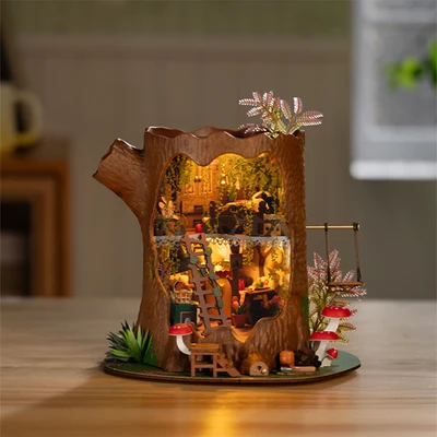 Gambar Rolife Miniatur Fairytale Tree House Set 275 pcs - Cokelat