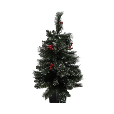 Gambar Noelle Dekorasi Meja Pohon Natal Christmas Berry 90 cm - Hijau