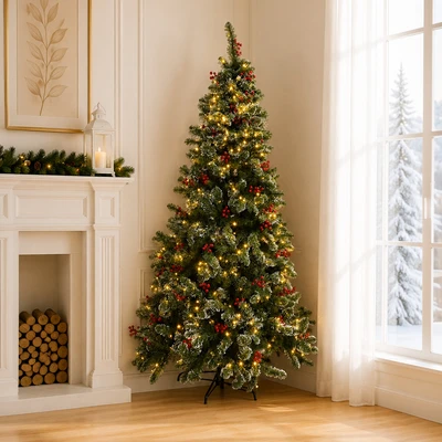 Gambar Noelle Pohon Natal Christmas Prelit Snowberry 210 cm - Hijau