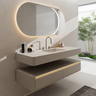 Gambar Informa Lilith Set Kabinet Kamar Mandi PVC - Krem Beige