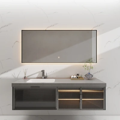 Gambar Informa Lisbon Set Kabinet Kamar Mandi PVC - Abu-Abu