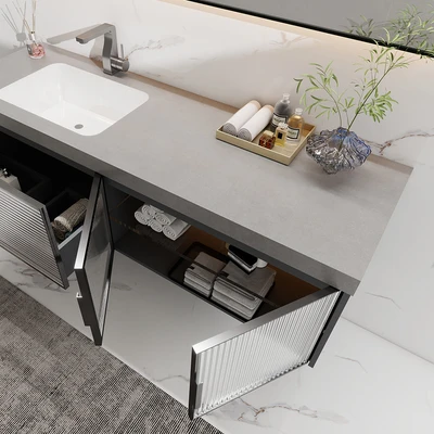 Gambar Informa Lisbon Set Kabinet Kamar Mandi PVC - Abu-Abu