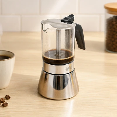 Gambar Culinart Moka Pot Kaca 240 ml Transparan - Silver