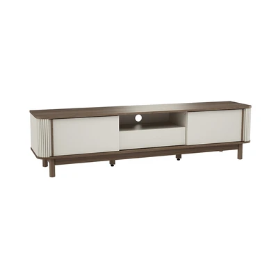 Gambar Informa Morie Rak TV Sliding Door - Putih/Cokelat Warnut