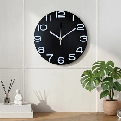 Gambar Selma Pluto Jam Dinding 25 cm - Hitam