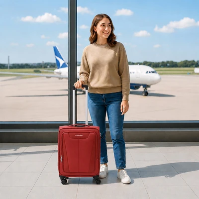 Gambar Passport Voyager Koper Polyester TSA Lock 20 Inch - Oranye Rust