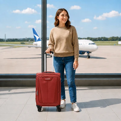 Gambar Passport Voyager Koper Polyester TSA Lock 24 Inch - Oranye Rust
