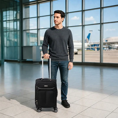 Gambar Luggo Preston Koper Twill Nylon TSA Lock 20 Inch - Hitam