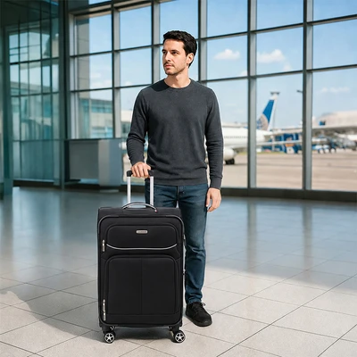 Gambar Luggo Preston Koper Twill Nylon TSA Lock 28 Inch - Hitam