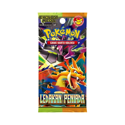 Gambar Pokemon Booster Pack Evolusi Mega Ledakan Peniada Ma4 Set 5 Pcs Random
