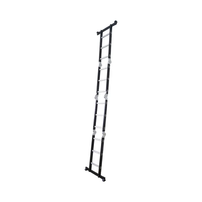 Gambar Krisbow Tangga Lipat Aluminium 3.27 Meter 4x3 Step - Hitam