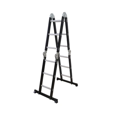 Gambar Krisbow Tangga Lipat Aluminium 3.27 Meter 4x3 Step - Hitam
