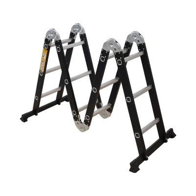 Gambar Krisbow Tangga Lipat Aluminium 3.27 Meter 4x3 Step - Hitam