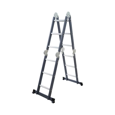 Gambar Fixsteps Tangga Lipat Aluminium 3.52 Meter 4x3 Step - Abu-Abu