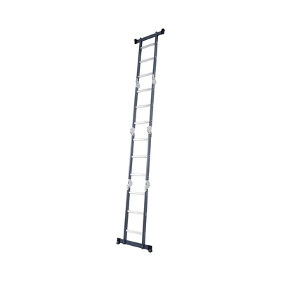Gambar Fixsteps Tangga Lipat Aluminium 3.52 Meter 4x3 Step - Abu-Abu