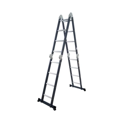 Gambar Fixsteps Tangga Lipat Aluminium 4.64 Meter 4x4 Step - Abu-Abu