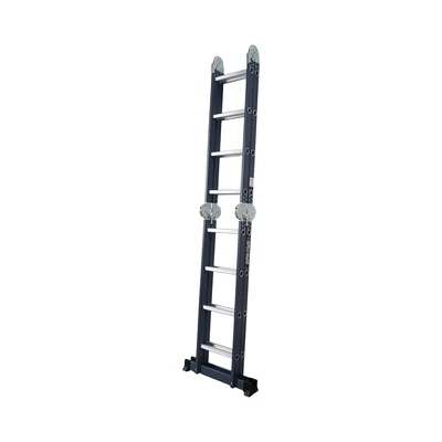 Gambar Fixsteps Tangga Lipat Aluminium 4.64 Meter 4x4 Step - Abu-Abu