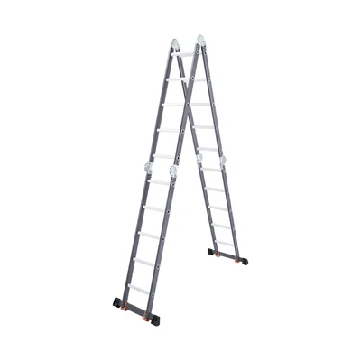 Gambar Fixsteps Tangga Lipat Aluminium Multifungsi 5.81 Meter 4x5 Step - Abu-Abu