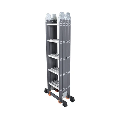 Gambar Fixsteps Tangga Lipat Aluminium Multifungsi 5.81 Meter 4x5 Step - Abu-Abu
