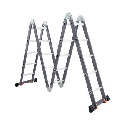 Gambar Fixsteps Tangga Lipat Aluminium Multifungsi 5.81 Meter 4x5 Step - Abu-Abu