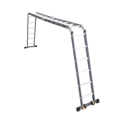 Gambar Fixsteps Tangga Lipat Aluminium 6.97 Meter 4x6 Step - Abu-Abu