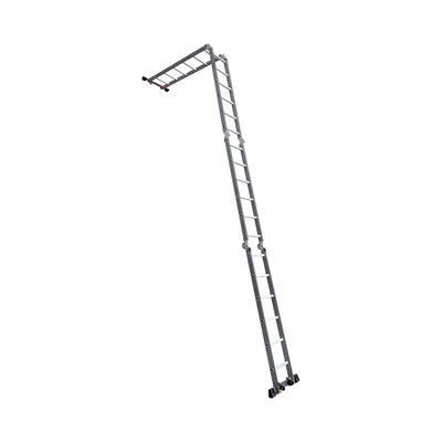 Gambar Fixsteps Tangga Lipat Aluminium 6.97 Meter 4x6 Step - Abu-Abu