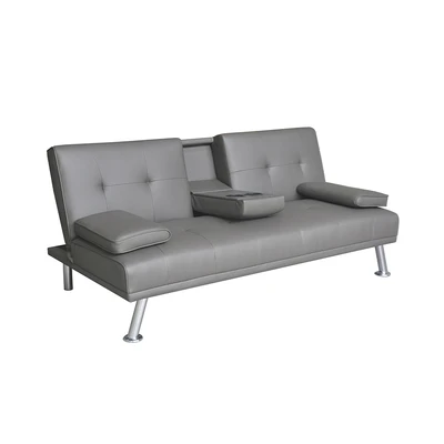Gambar Informa Jeni Sofa Bed Kulit Dengan Console - Abu-Abu