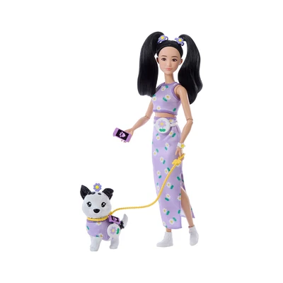 Gambar Barbie Set Boneka Twinning Looks Purple Daisy Clothes JFP39 - Ungu