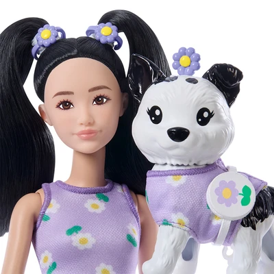 Gambar Barbie Set Boneka Twinning Looks Purple Daisy Clothes JFP39 - Ungu
