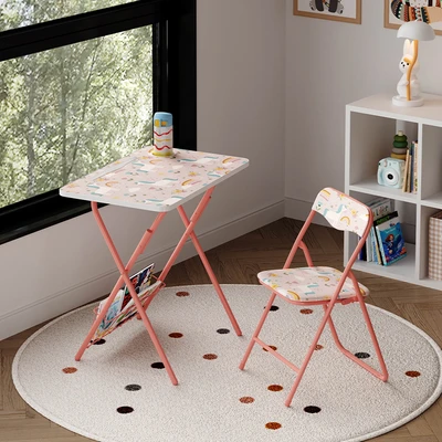 Gambar Soleil Set Meja & Kursi Lipat Anak Unicorn - Pink