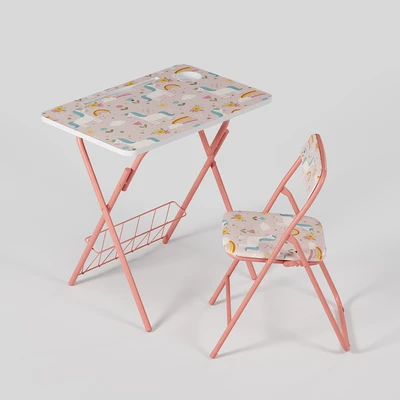 Gambar Soleil Set Meja & Kursi Lipat Anak Unicorn - Pink