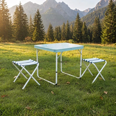 Gambar Soleil Breeze Set Meja Dan 2 Bangku Lipat - Biru/Putih