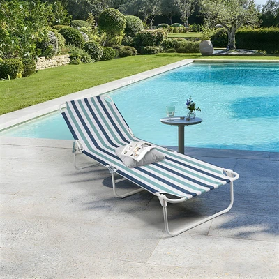 Gambar Soleil Breeze Kursi Santai Lipat - Biru/Putih
