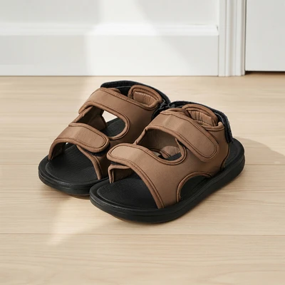 Gambar Ataru Sandal Anak Strap Hook & Loop Ukuran 30/31 - Cokelat