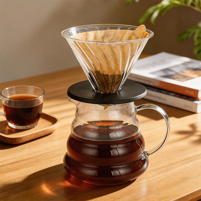 Gambar Culinart Coffee Dripper V60 Kaca 1-2 Cups Transparan